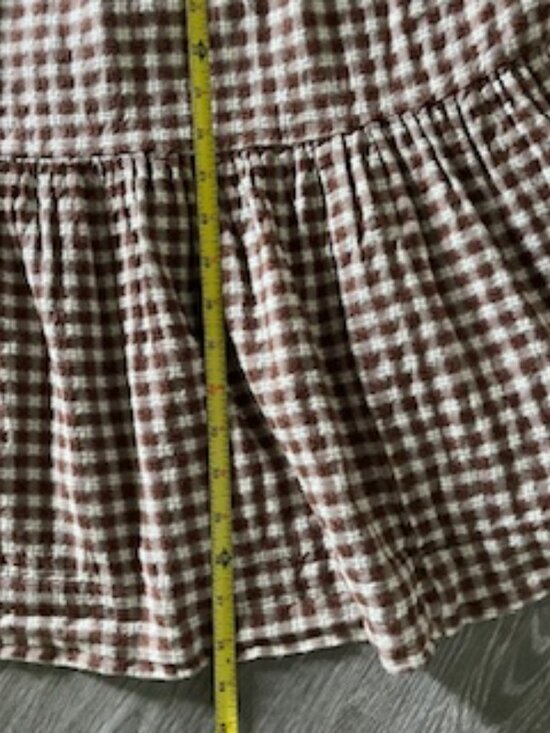 Madewell Lucie Elbow-Sleeve Smocked Gingham Midi Dress Two Pockets Women's M - Picture 12 of 15